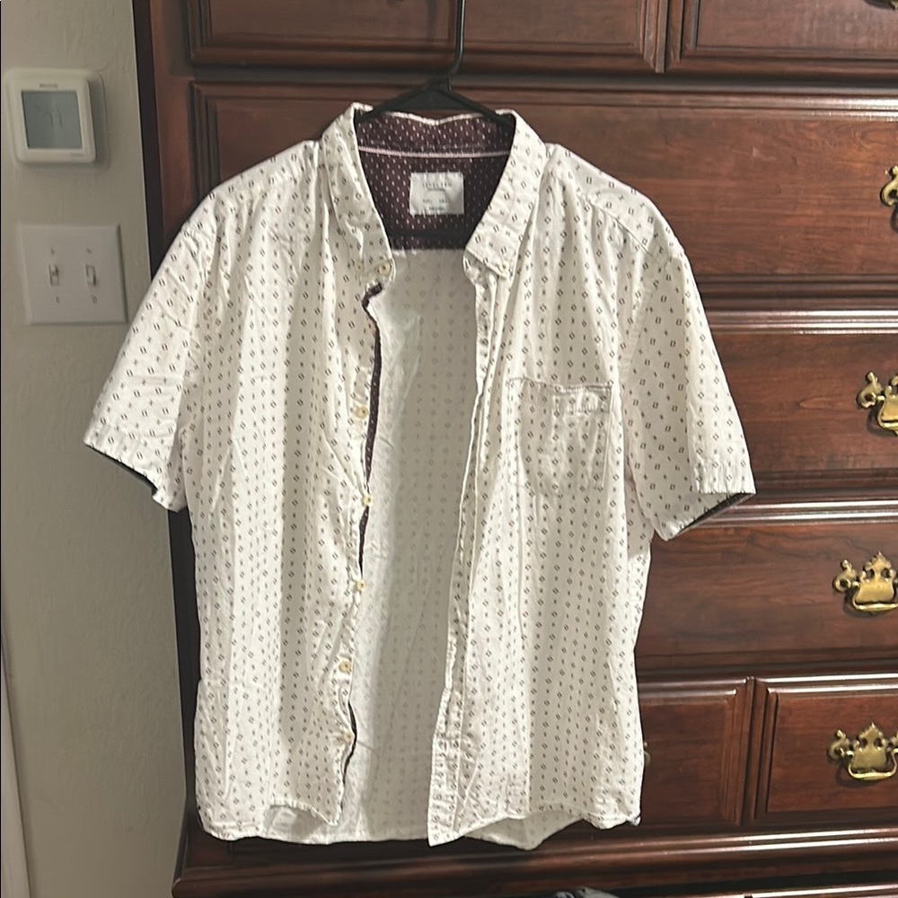 White Patterned Men's Shirt